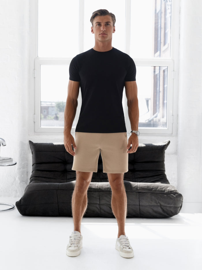 Blakely Basic Relaxed Jogger Shorts - Light Tan