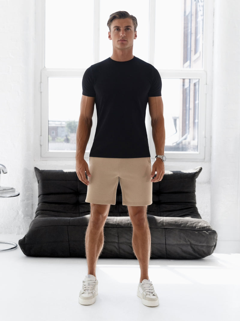 Blakely Basic Relaxed Jogger Shorts - Light Tan