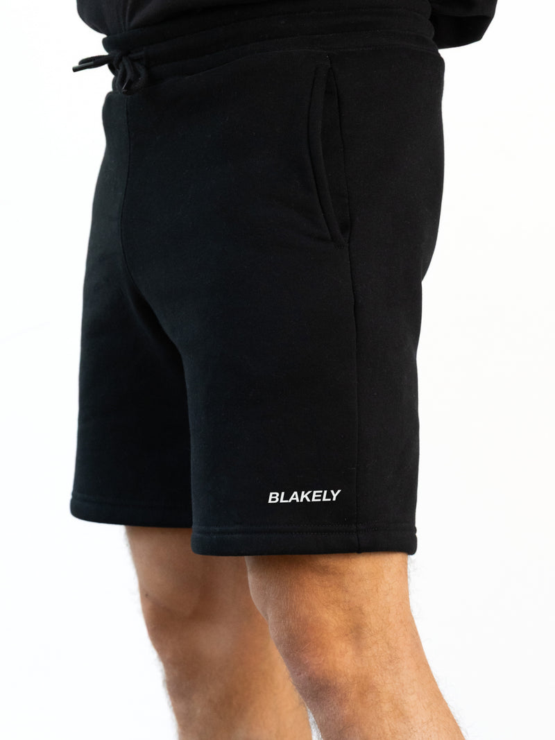 Italic Relaxed Jogger Shorts - Black