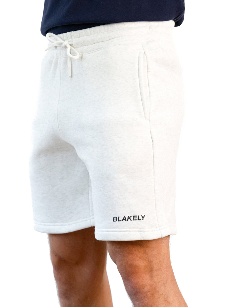 Italic Relaxed Jogger Shorts - Marl White