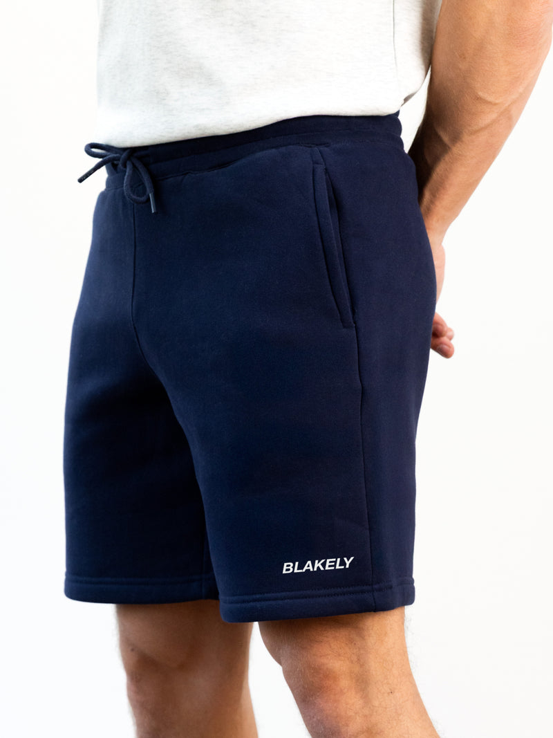 Italic Relaxed Jogger Shorts - Navy