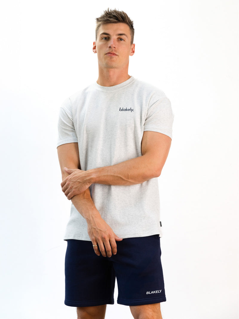 Italic Relaxed Jogger Shorts - Navy