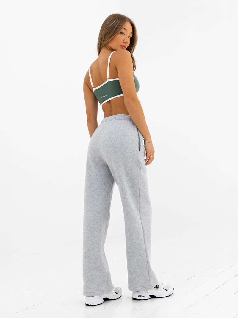 Jada Wide Leg Sweatpants - Marl Grey