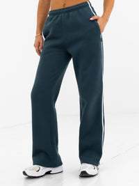 Jada Wide Leg Sweatpants - Teal Green