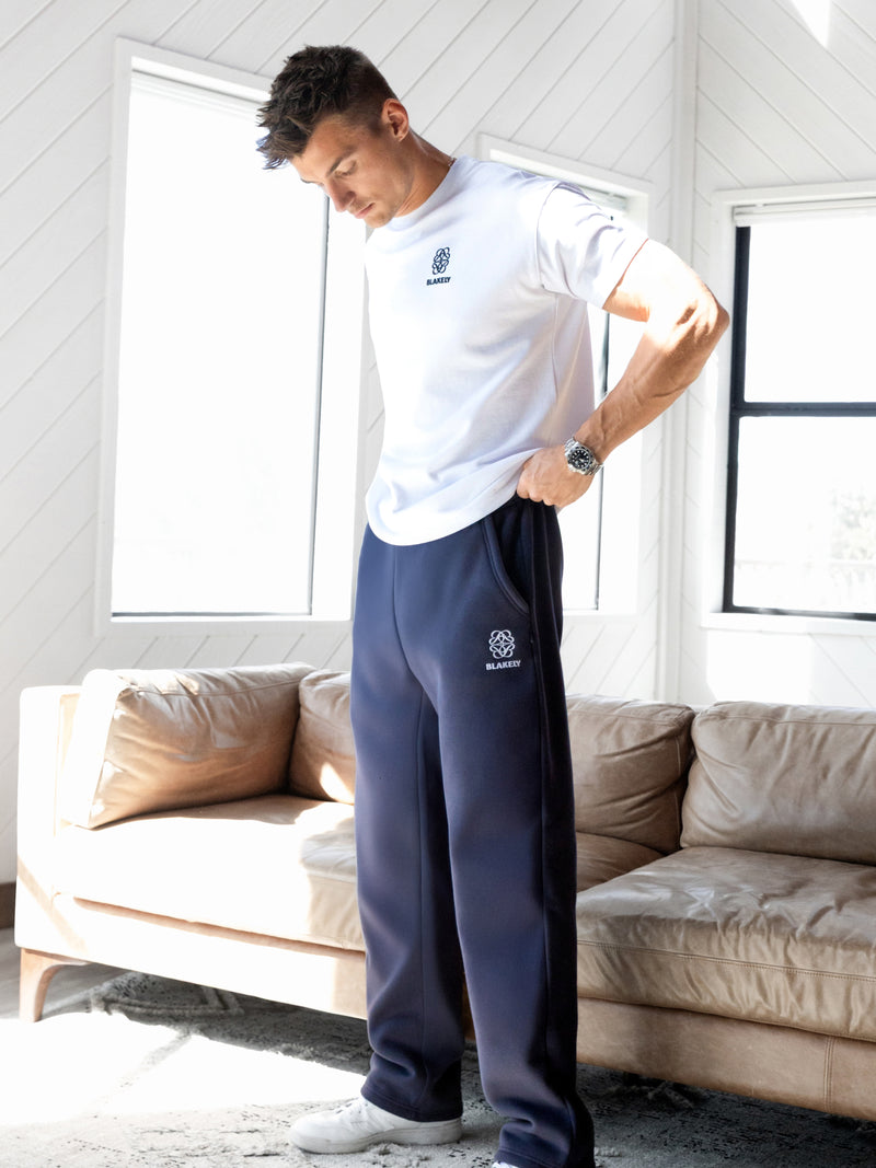 Mateo Wide Leg Sweatpants - True Navy