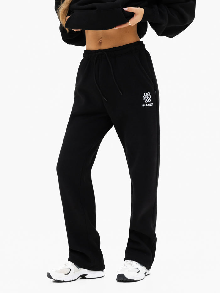 Iris Wide Leg Sweatpants - Black