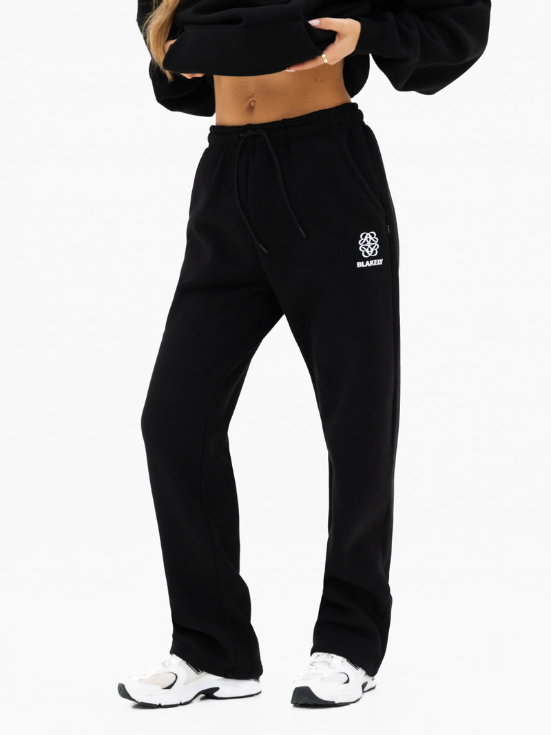 Iris Wide Leg Sweatpants - Black