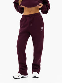 Iris Wide Leg Sweatpants - Deep Burgundy