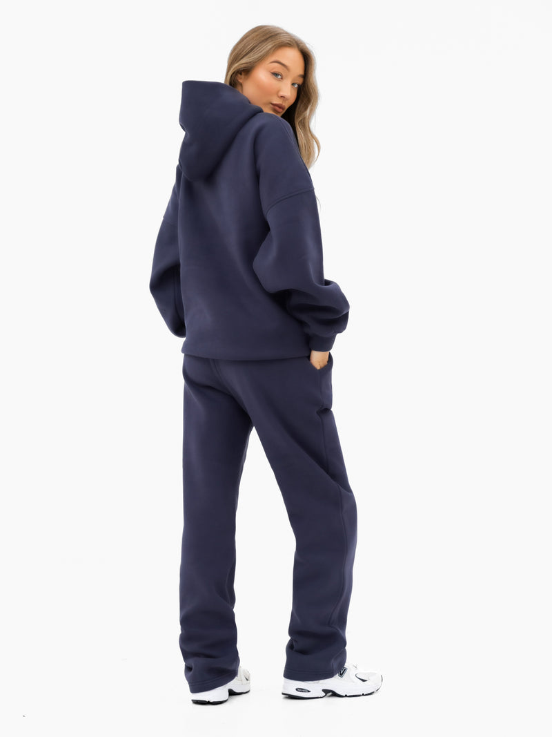 Iris Wide Leg Sweatpants - True Navy