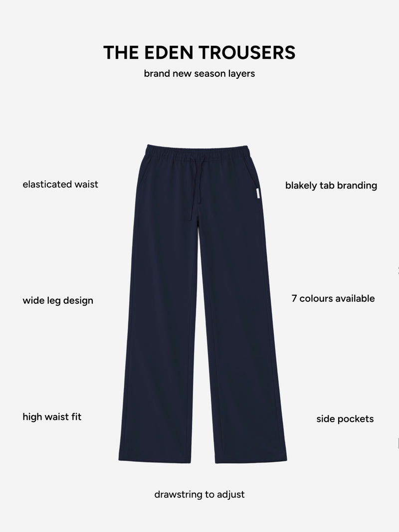 Eden Elasticated Trousers - Soft Navy