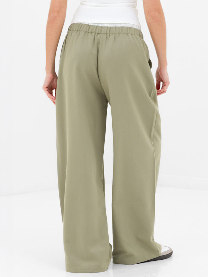 Eden Elasticated Trousers - Warm Olive