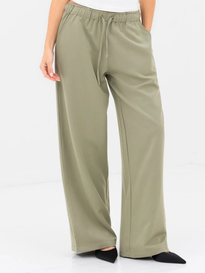 Eden Elasticated Trousers - Warm Olive