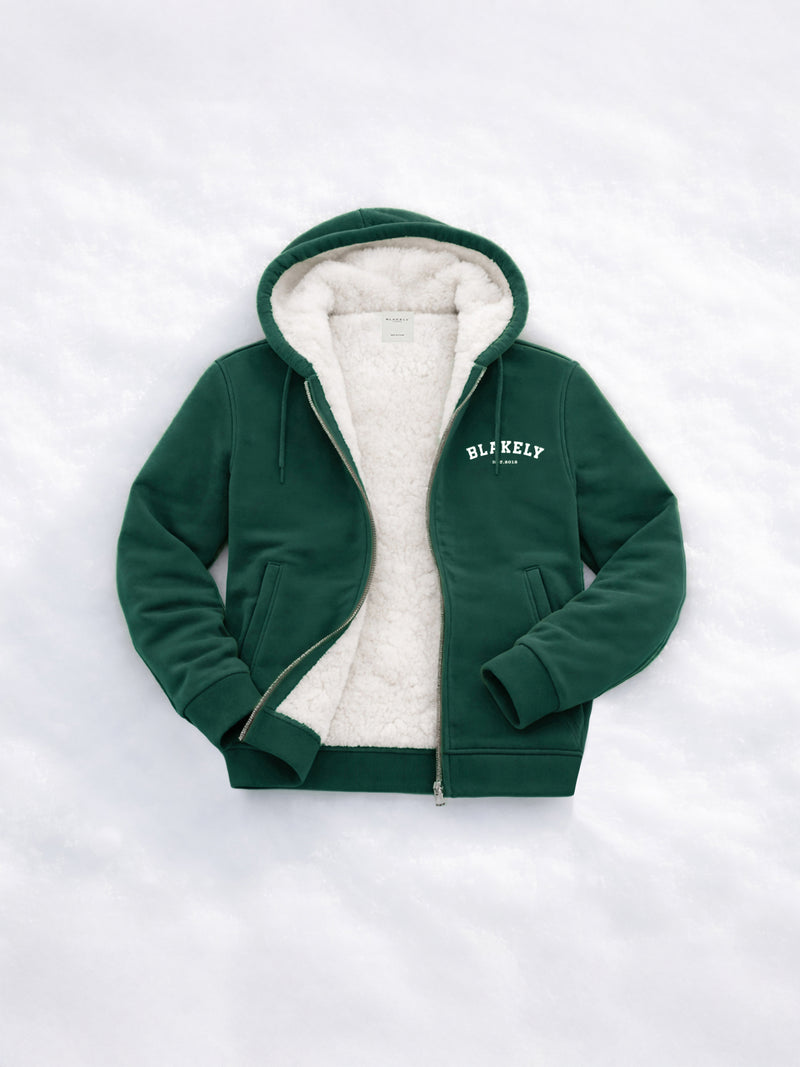 Heritage Relaxed Full Zip Hoodie - Pine Green