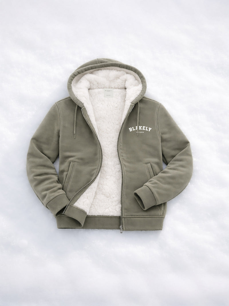 Heritage Relaxed Full Zip Hoodie - Safari Green