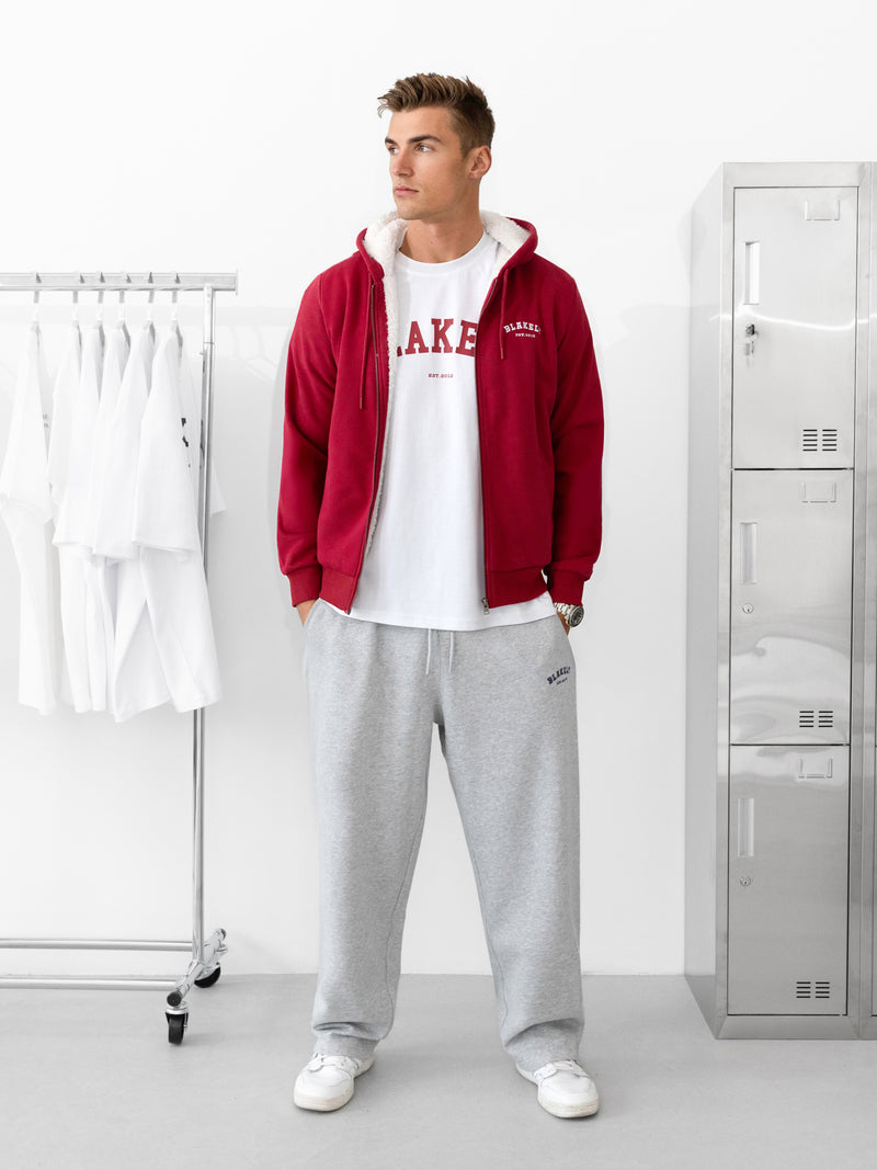 Heritage Relaxed Full Zip Hoodie - Red