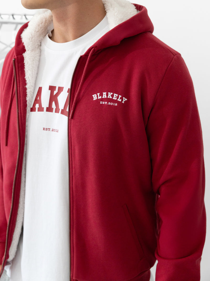 Heritage Relaxed Full Zip Hoodie - Red