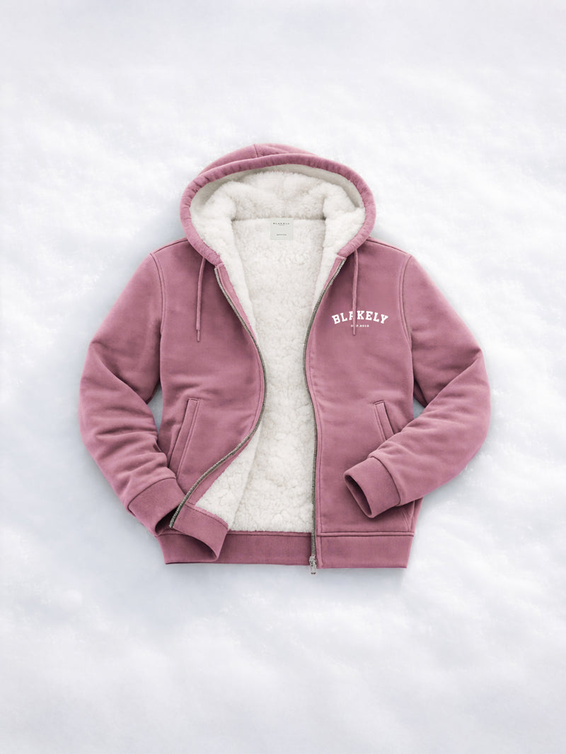 Heritage Full Zip Hoodie - Dusty Pink