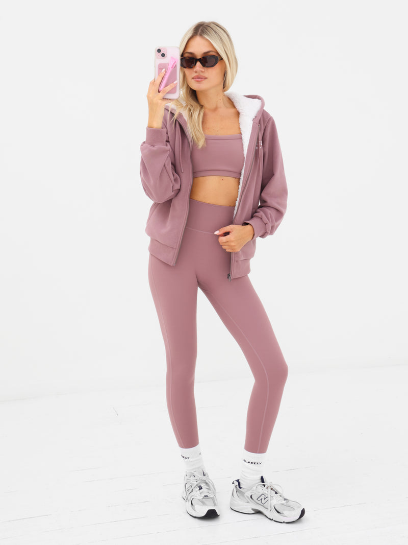 Heritage Full Zip Hoodie - Dusty Pink