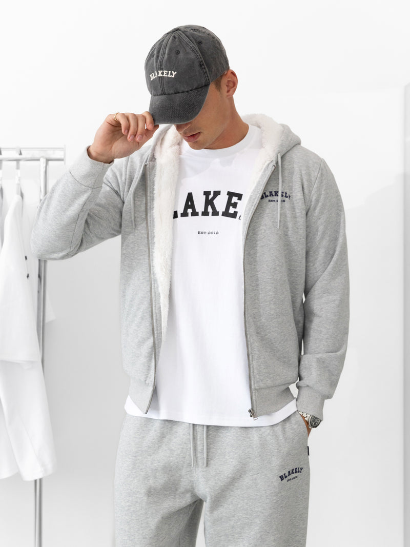 Heritage Relaxed Full Zip Hoodie - Marl Grey