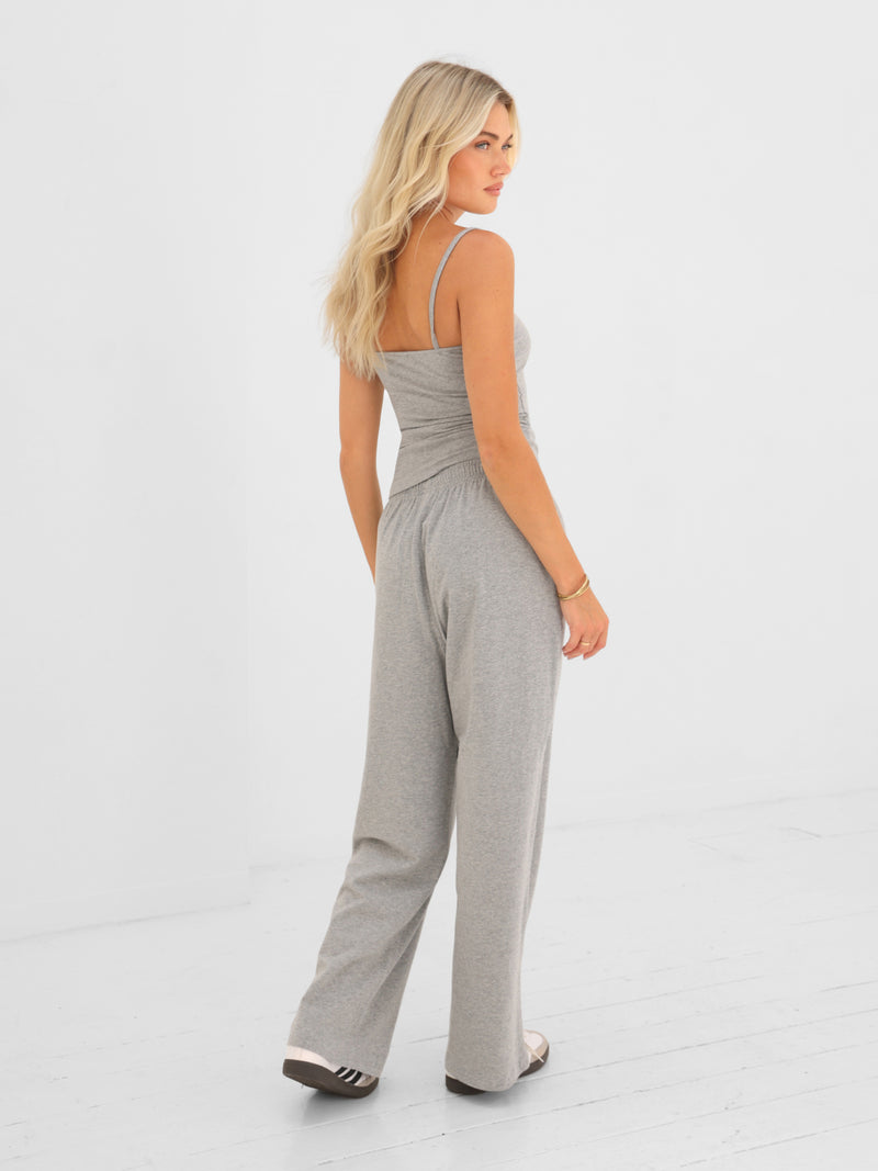 Ayla Cotton Cami Top - Marl Grey