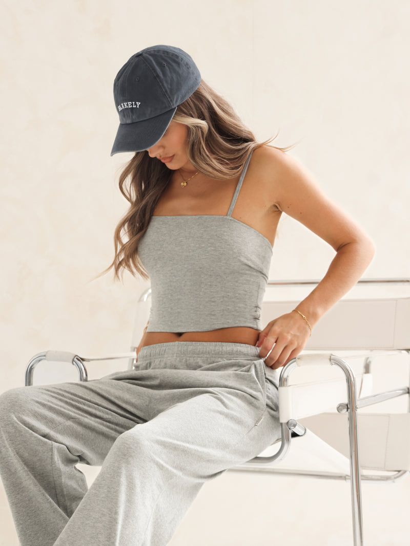 Ayla Cotton Cami Top - Marl Grey