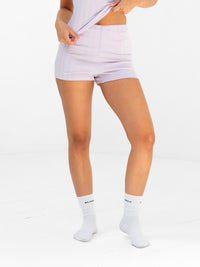 Aria Pointelle Shorts - Pastel Purple