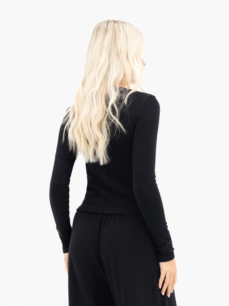 Ebony Button Up Cardigan - Black