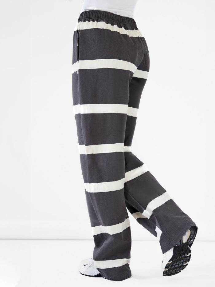 Tilly Striped Trousers - Charcoal