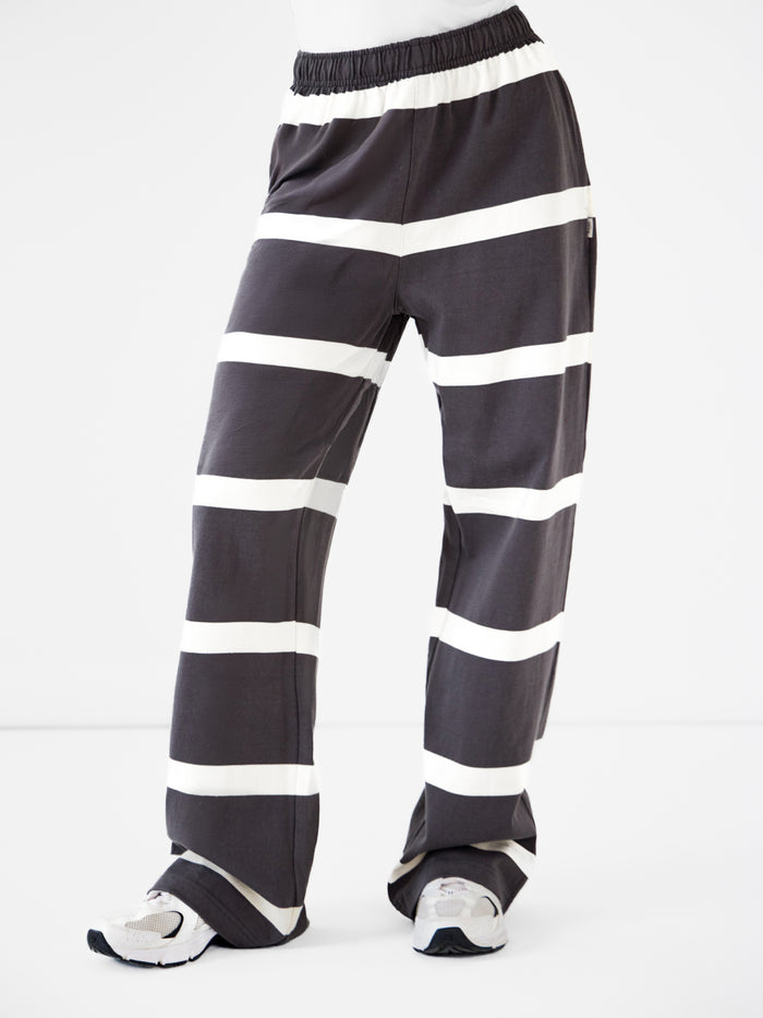 Tilly Striped Trousers - Charcoal