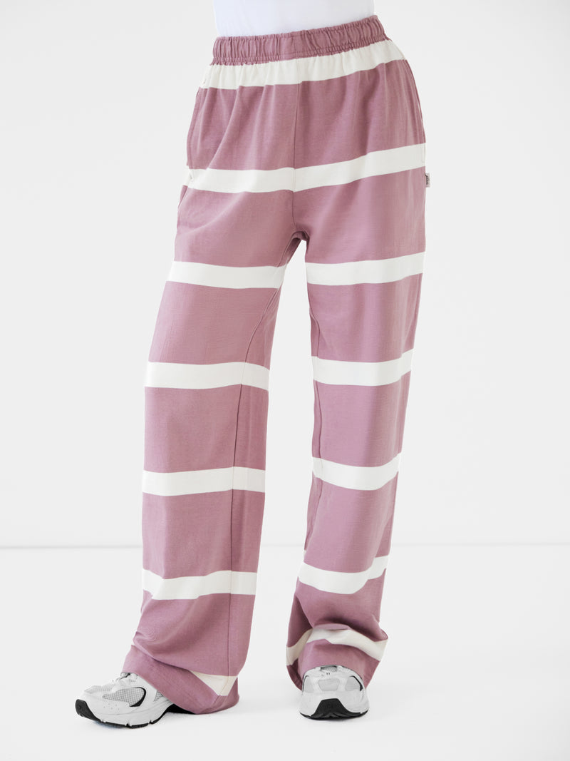 Tilly Striped Trousers - Dusty Pink