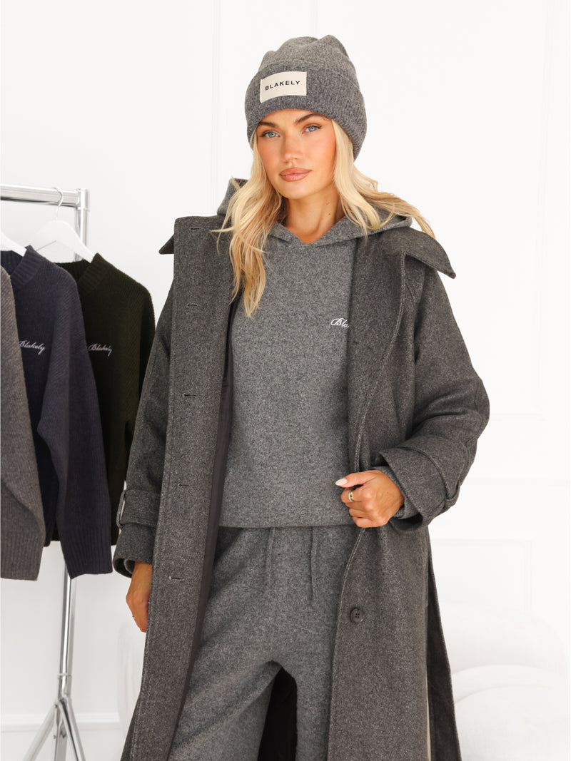 Madalyn Longline Coat - Charcoal