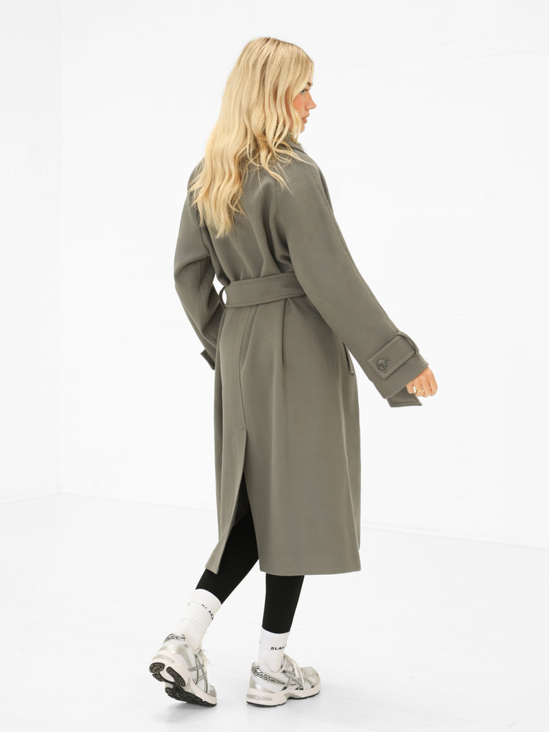 Madalyn Longline Coat - Safari Green