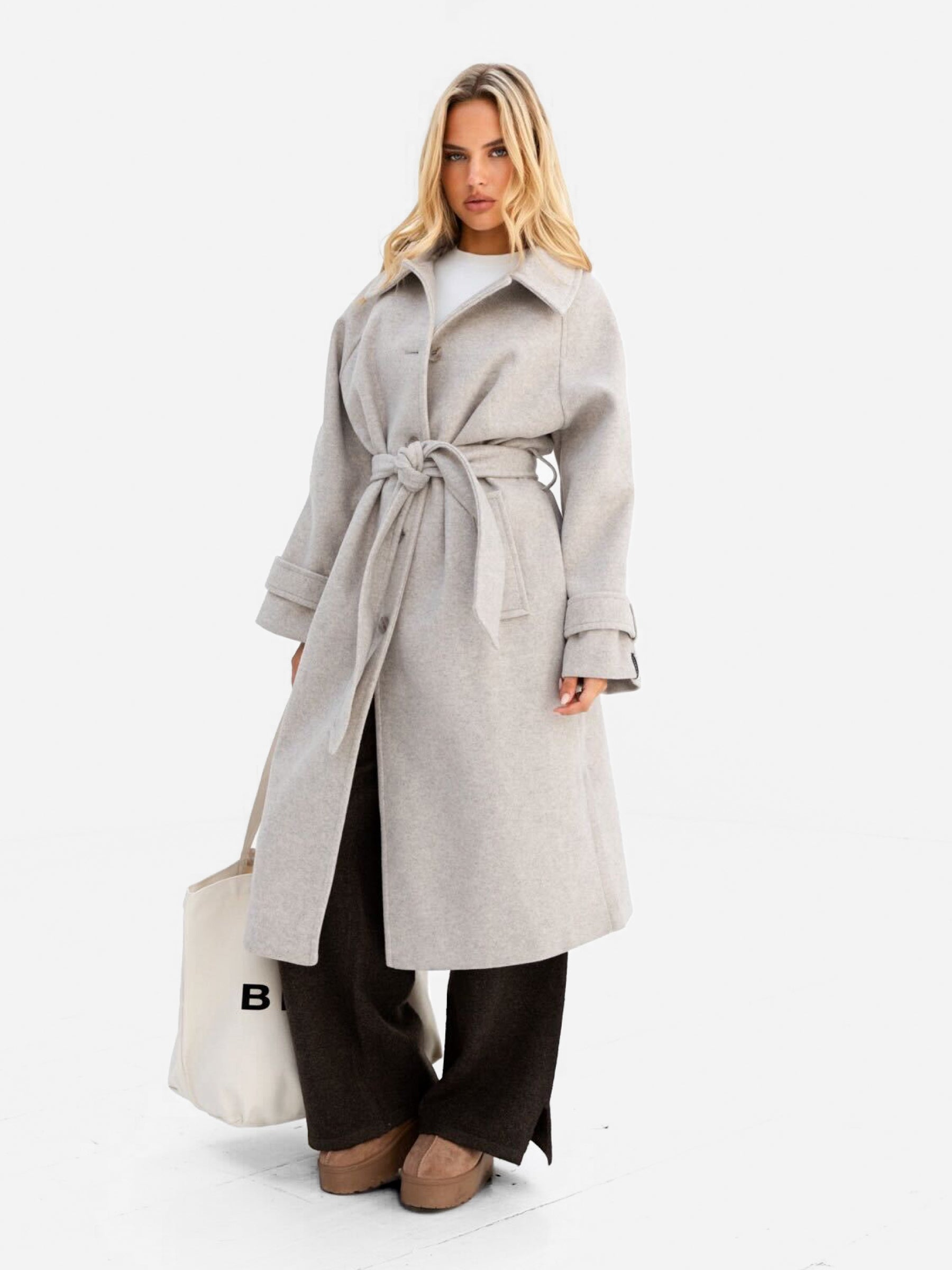 Madalyn Longline Coat - Light Grey