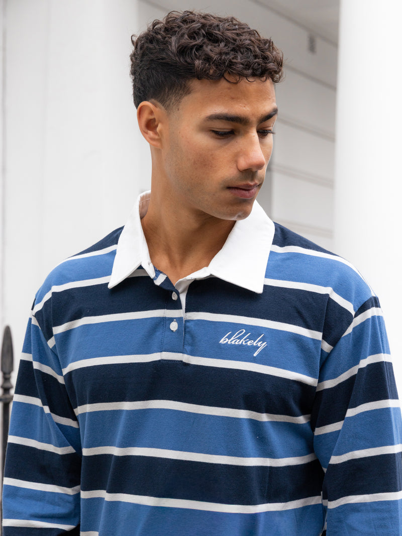 Stanley Stripe Rugby Shirt - Blue Mix