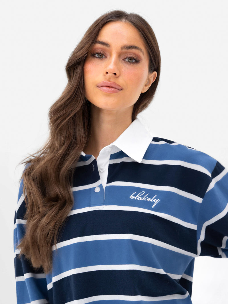 Skye Stripe Rugby Shirt - Blue Mix