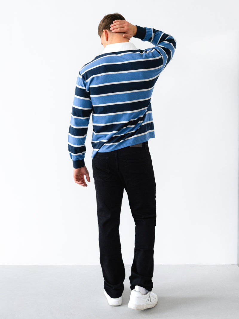 Stanley Stripe Rugby Shirt - Blue Mix