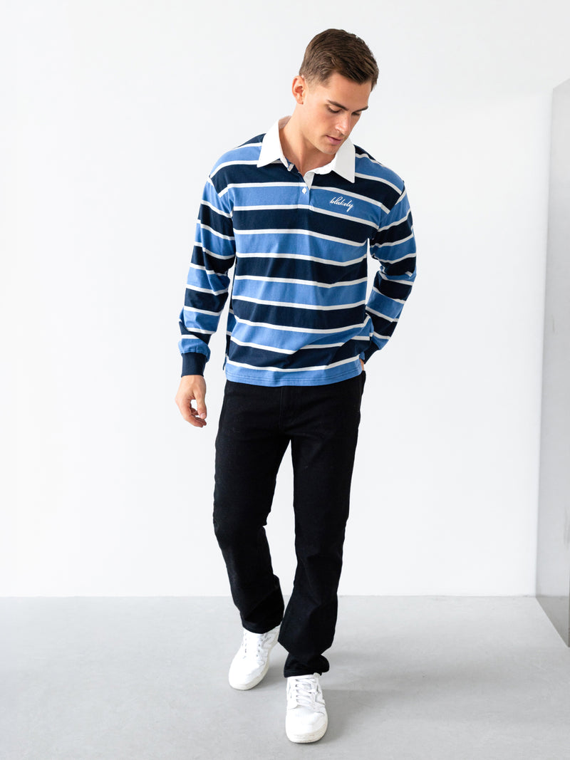 Stanley Stripe Rugby Shirt - Blue Mix