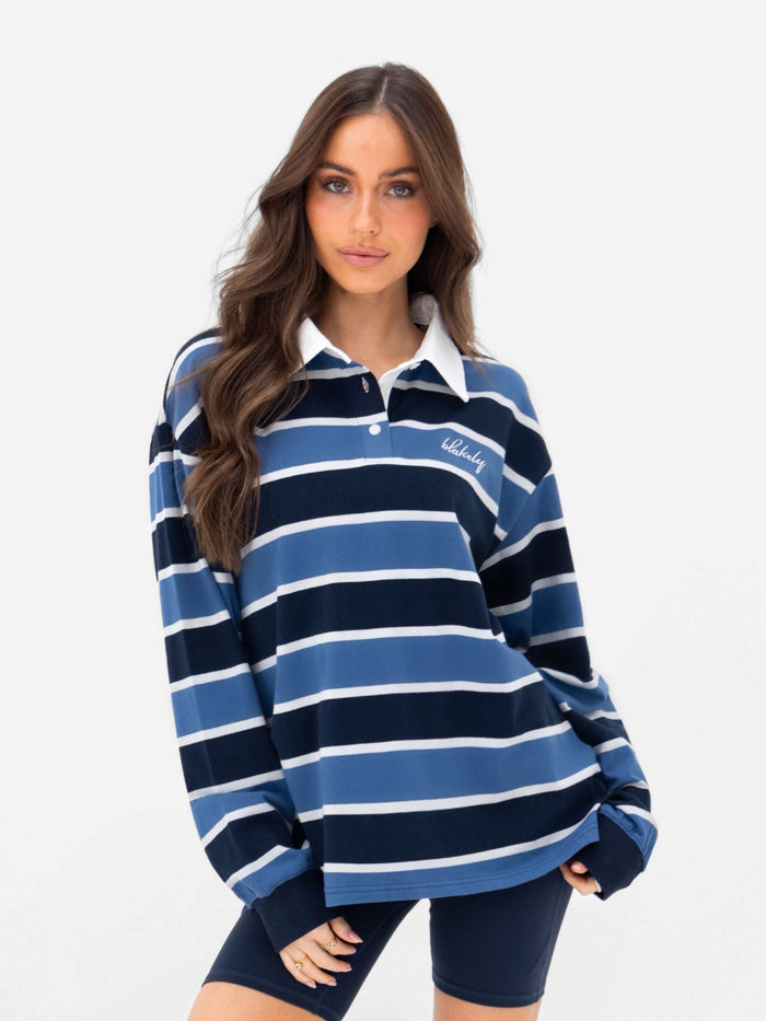 Skye Stripe Rugby Shirt - Blue Mix