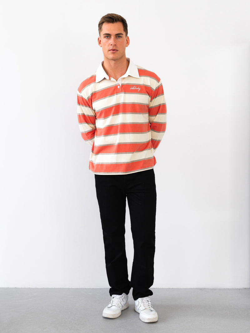 Stanley Stripe Rugby Shirt - Orange Mix