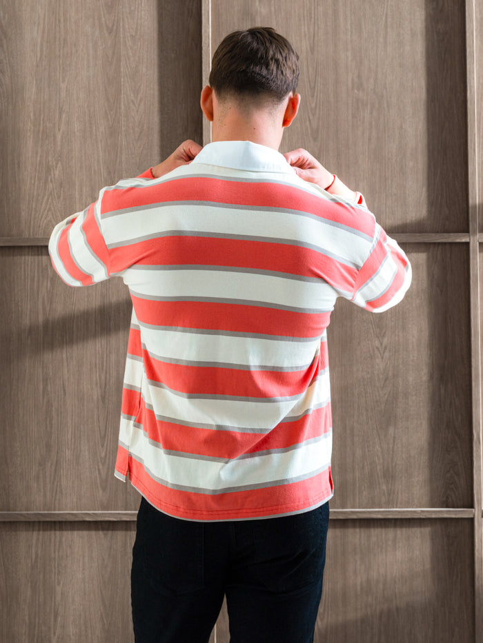 Stanley Stripe Rugby Shirt - Orange Mix