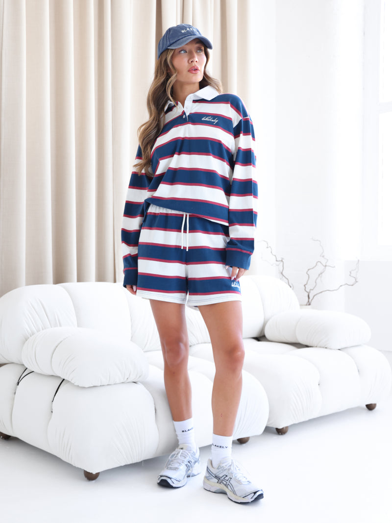 Skye Stripe Rugby Shirt - Red Mix