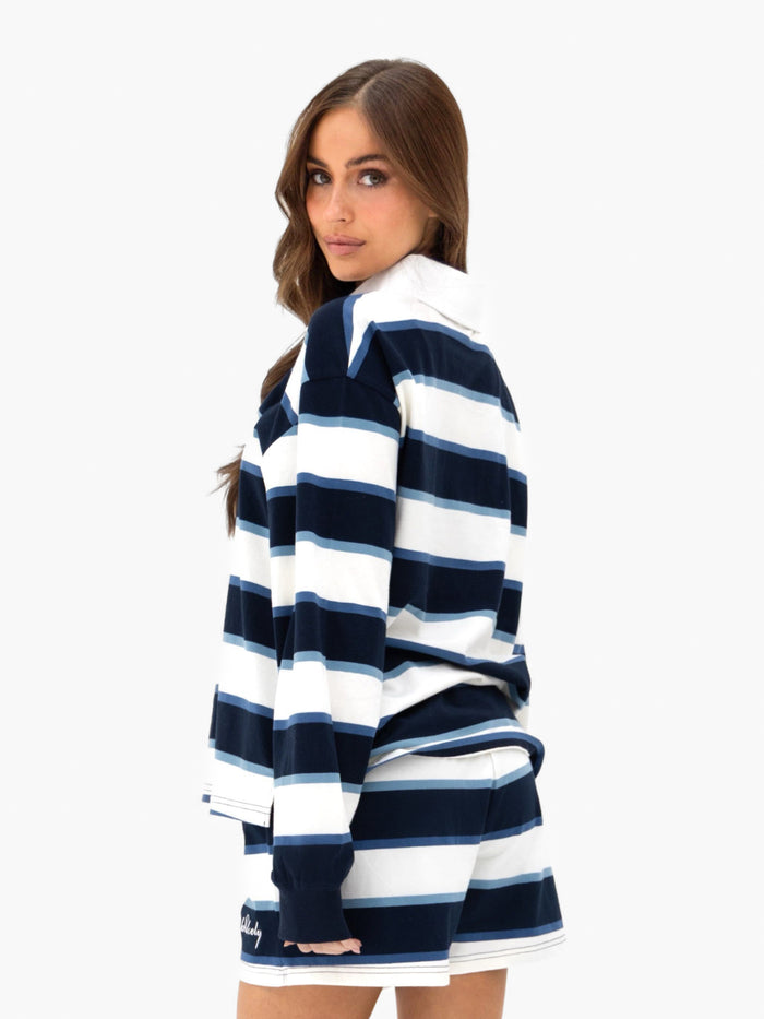 Skye Stripe Rugby Shirt - Navy Mix
