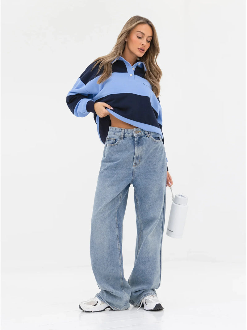 Harper Rugby Shirt - Navy & Blue