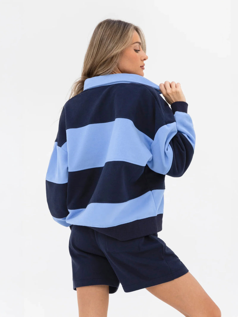 Harper Rugby Shirt - Navy & Blue