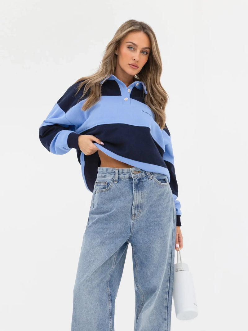 Harper Rugby Shirt - Navy & Blue