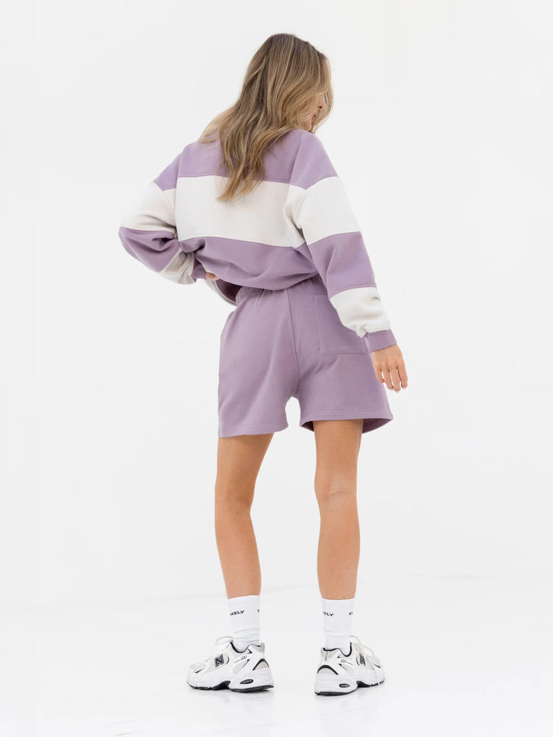 Harper Rugby Shirt - Lilac & Off White