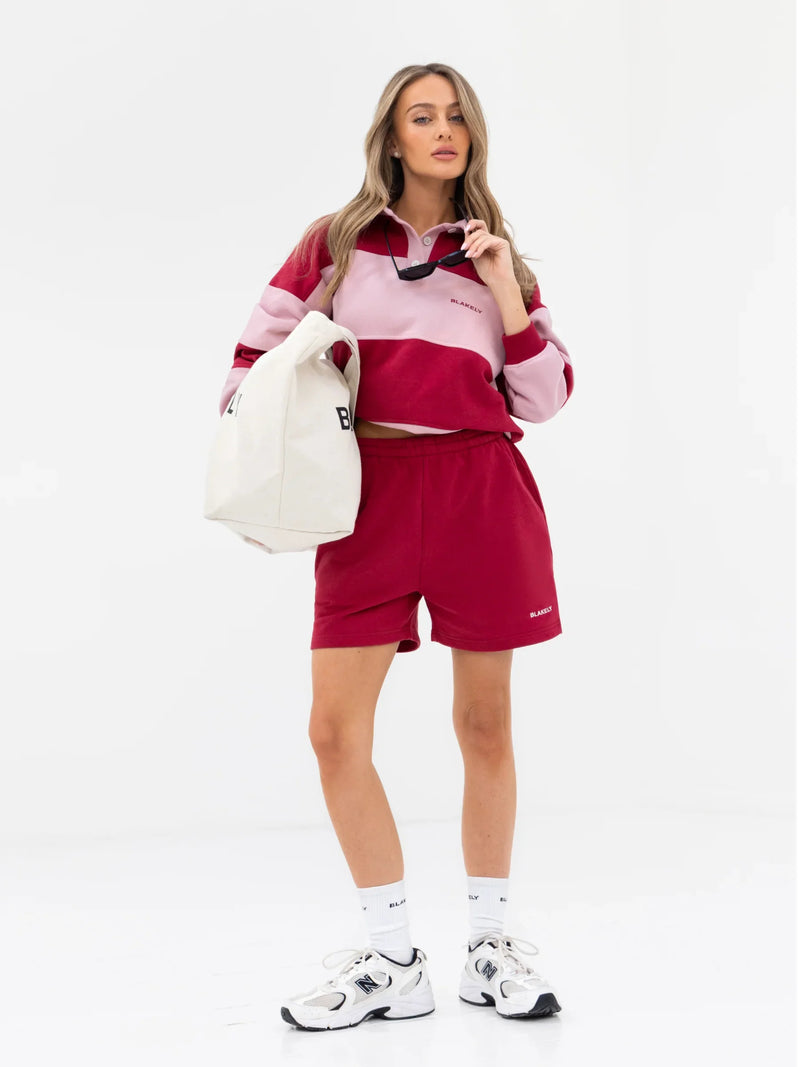 Harper Rugby Shirt - Berry Red & Pink
