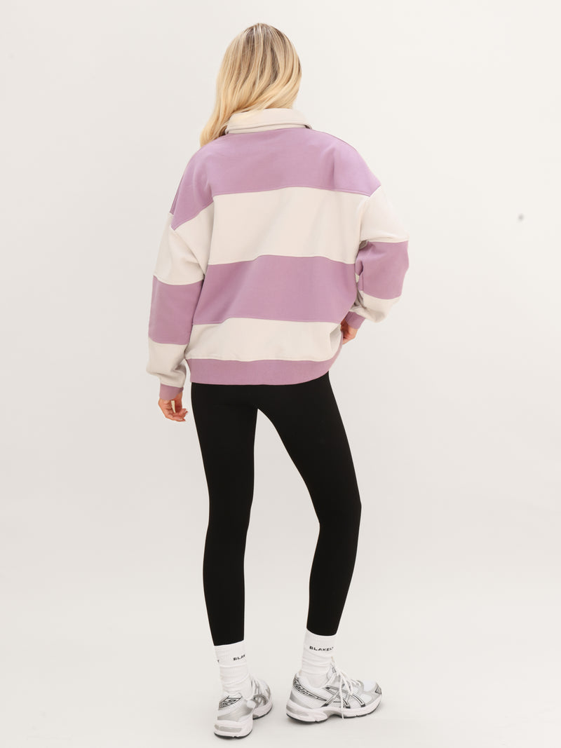 Harper Rugby Shirt - Lilac & Off White