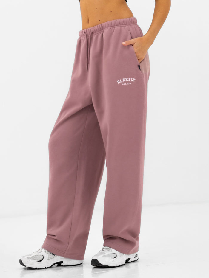 Heritage Wide Leg Sweatpants - Dusty Pink
