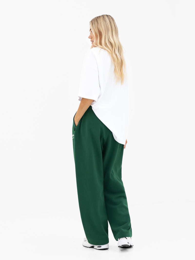 Heritage Wide Leg Sweatpants - Pine Green